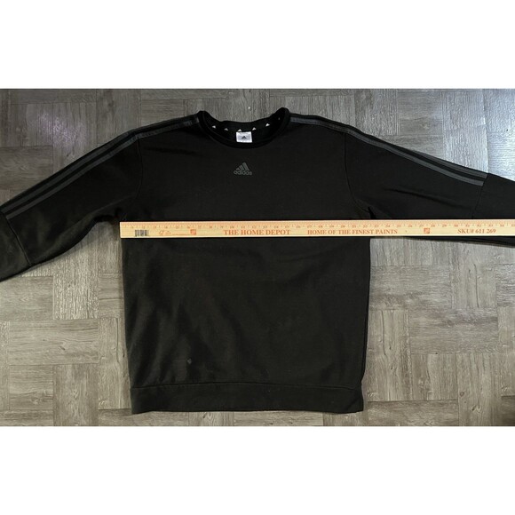 Adidas Sweater Men’s Size Large Black Pullover Sweatshirt Crew Neck Athletic Vtg - Picture 5 of 8